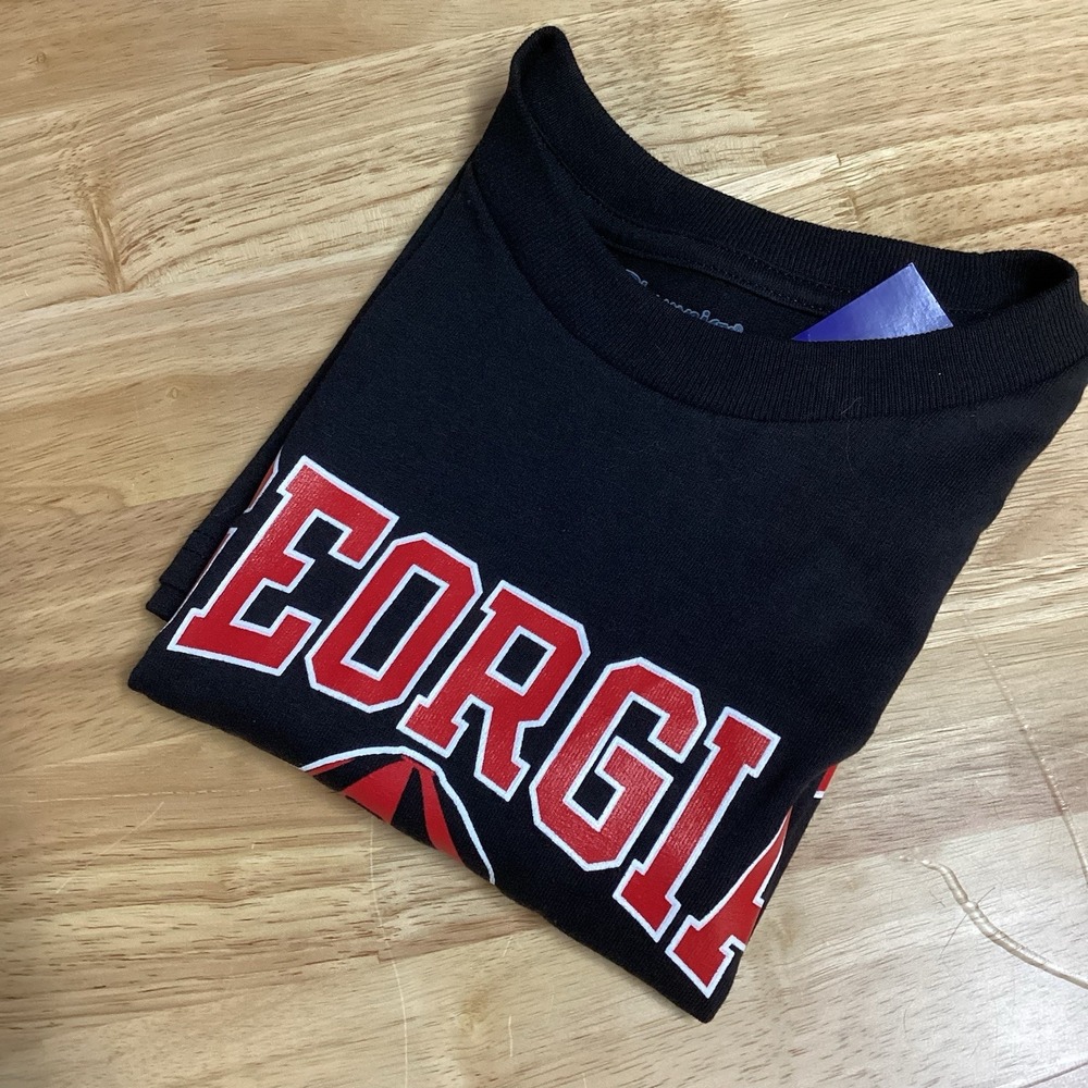 Boys Champion UGA Georgia Bulldogs Short Sleeve Tshirt - Black- YLg-NWT‎